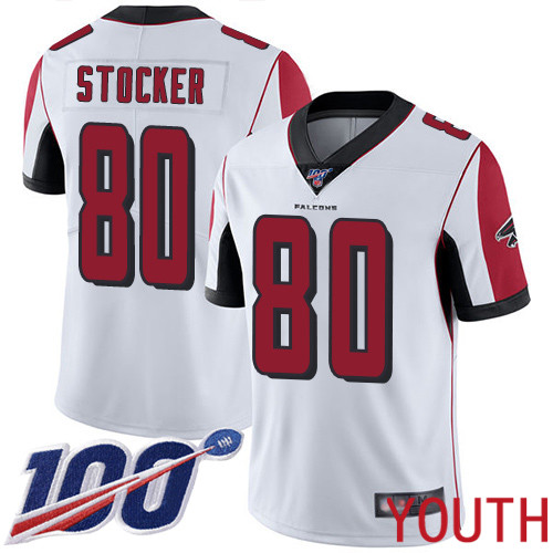 Atlanta Falcons Limited White Youth Luke Stocker Road Jersey NFL Football #80 100th Season Vapor Untouchable->youth nfl jersey->Youth Jersey